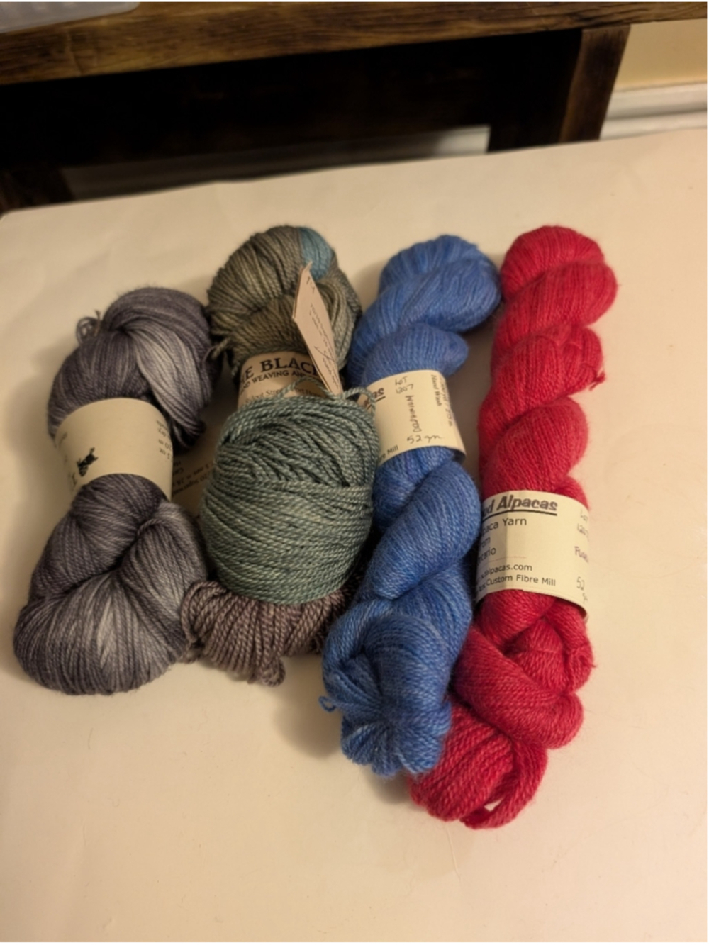 Ontario Made Colorful Hand Dyed Yarn Skeins - Gray, Green, Blue, Pink